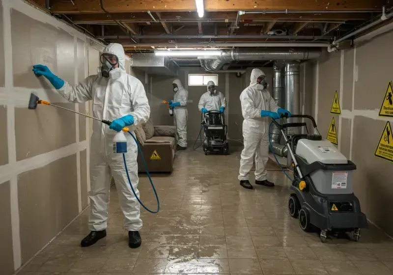 Basement Moisture Removal and Structural Drying process in Greenville, MS